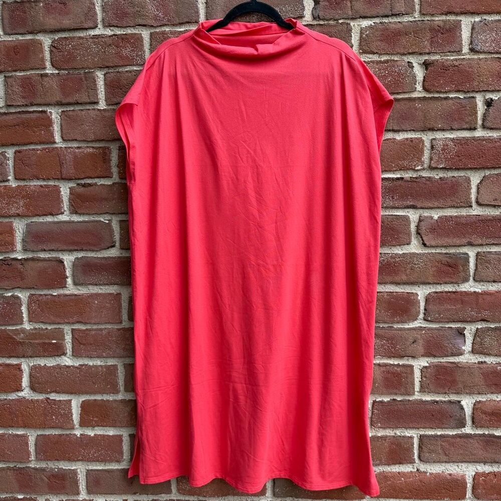 Eileen Fisher Traceable Organic Cotton Jersey Funnel Neck Dress XL NEW